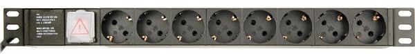 Фільтр мережевий EnerGenie EG-PDU-014-C14, 1U 220В, 8 роз.,19" 1U, 16А, 220В, кабеь С14