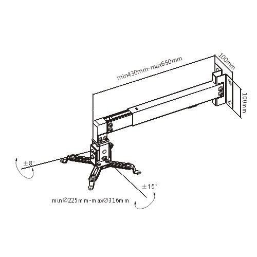 Кріплення для проектора Brateck PRB-2W Silver
