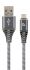 Кабель Cablexpert CC-USB2B-AMmBM-2M-WB2 A-папа/Micro B-папа, преміум, 2.1А сірий