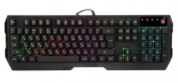 Клавіатура A4Tech Q135 Bloody (Black) USB ігрова, неонова підсвітка, ефекти "хвиля" і "подих" (4711421944915)