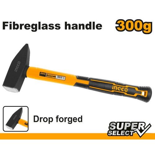 Молоток слюсарний фібергласова ручка, 300 г INGCO Super Select