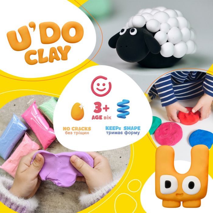 Набір для творчості "U'DO Clay 7 шт." брикет 10г (укр) 30889