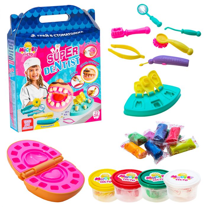 Набір для творчості Strateg Містер тісто - Super Dentist українською мовою (71407)
