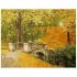 Картина за номерами Strateg ПРЕМІУМ Міст в осінь з лаком розміром 40х50 см VA-0277