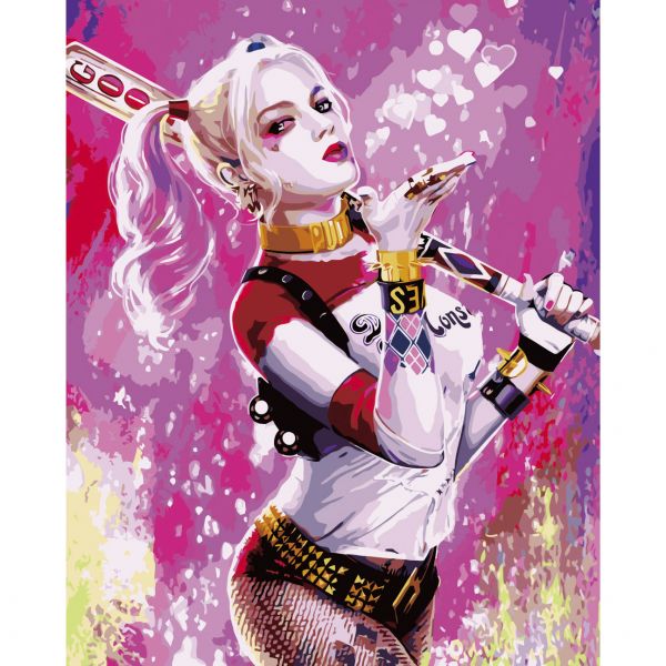 Картина за номерами Strateg ПРЕМІУМ Харлі Квін 2 з лаком розміром 40х50 см VA-2730
