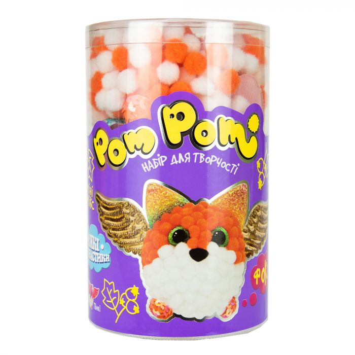 Набір для творчості Strateg Pom pom Фоксі українською мовою (32017)