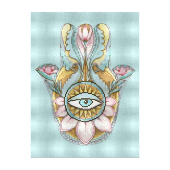 Алмазна мозаїка Strateg ПРЕМІУМ Амулет у спокійних тонах 30х40 см HX012