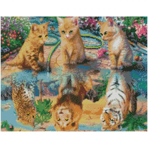 Алмазна мозаїка Strateg ПРЕМІУМ Відображення душі 40х50 см FA0027