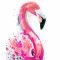 Картина за номерами Strateg ПРЕМІУМ Акварельний фламінго з лаком розміром 40х50 см SY6337