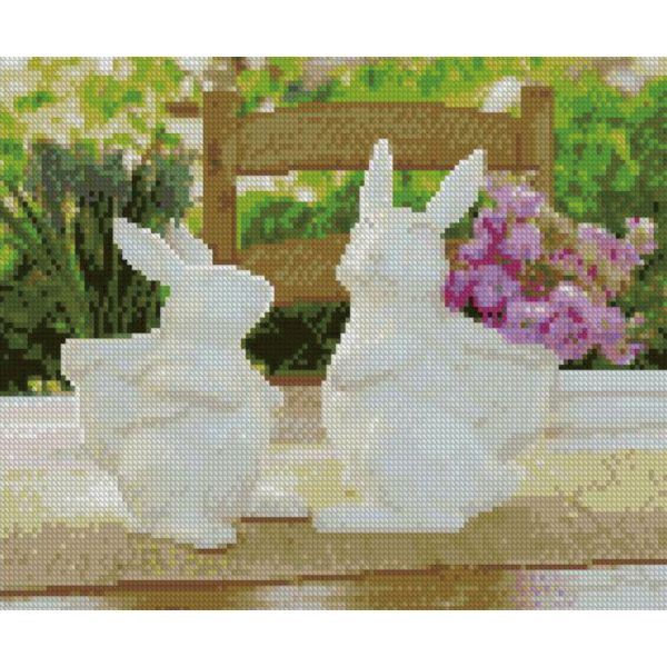 Алмазна картина HX115 "Сувенірні зайки", розміром 30х40 см