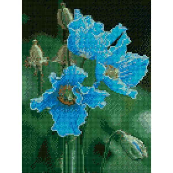 Алмазна мозаїка Strateg ПРЕМІУМ Гімалайські маки 30х40 см HX189