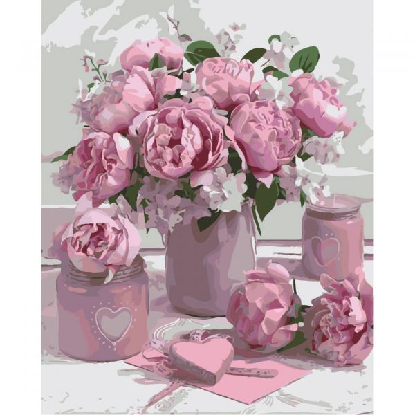 Картина за номерами Strateg ПРЕМІУМ Миловидний натюрморт з лаком розміром 40х50 см SY6512