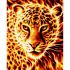 Картина за номерами Strateg ПРЕМІУМ Вогняний леопард з лаком розміром 40х50 см VA-3645