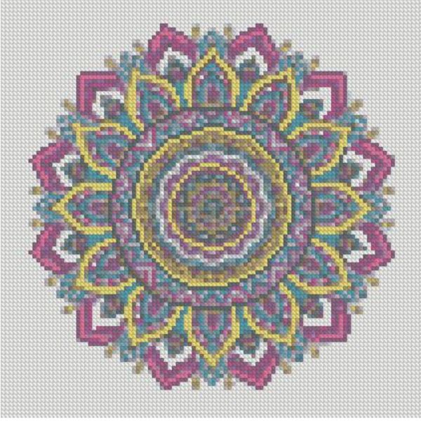 Алмазна мозаїка Strateg ПРЕМІУМ Візерунки у стилі мандала розміром 30х30 см CA-0061