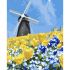 Картина за номерами Strateg ПРЕМІУМ Вітряк на полі з лаком розміром 40х50 см VA-3737