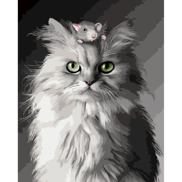 Картина за номерами Strateg ПРЕМІУМ Цікаа дружба з лаком розміром 30х40 см (SS-6510)