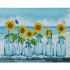 Алмазна мозаїка Strateg ПРЕМІУМ Соняшники в глечиках розміром 40х50 см (D0001)
