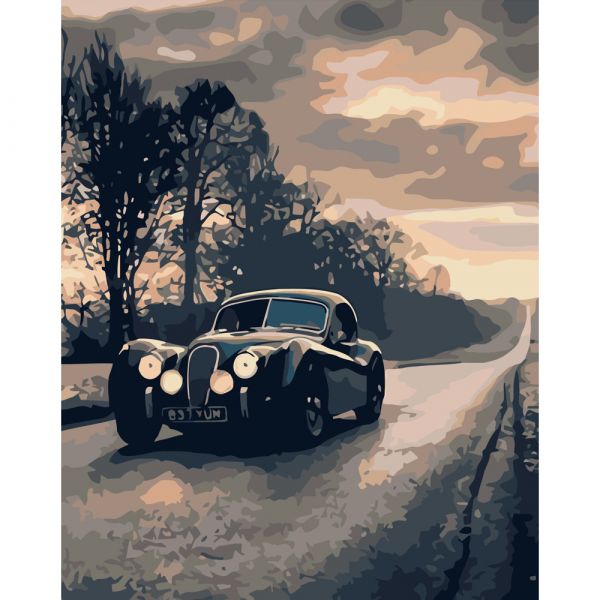 Набір для розпису по номерах Ретро дорога Strateg розміром 40х50 см (DY051)