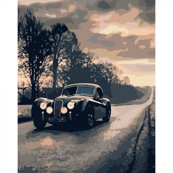 Набір для розпису по номерах Ретро дорога Strateg розміром 40х50 см (DY051)