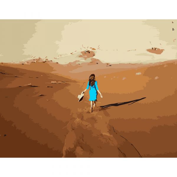 Картина за номерами Strateg ПРЕМІУМ Прогулянка пустелею розміром 40х50 см (DY057)