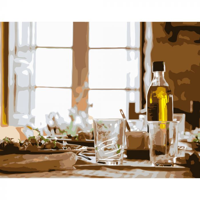 Набір для розпису по номерах Жовтий натюрморт Strateg розміром 40х50 см (DY121)