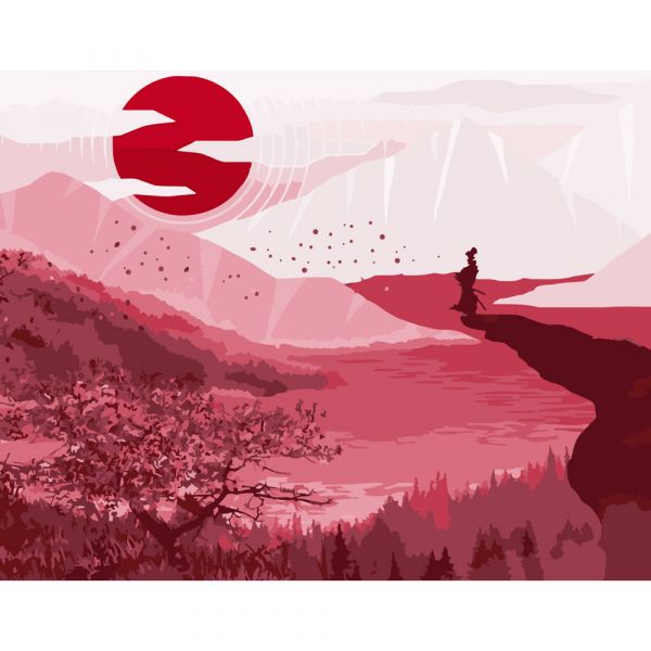 Набір для розпису по номерах Японський міраж Strateg розміром 40х50 см (DY139)