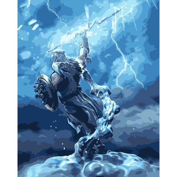 Набір для розпису по номерах Могучий Зевс Strateg розміром 40х50 см (DY153)