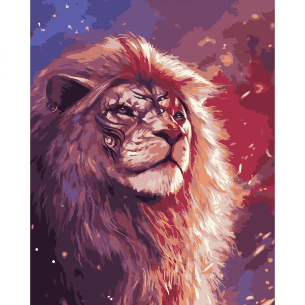 Картина за номерами Strateg ПРЕМІУМ Лев із Нарнії розміром 40х50 см (DY194)