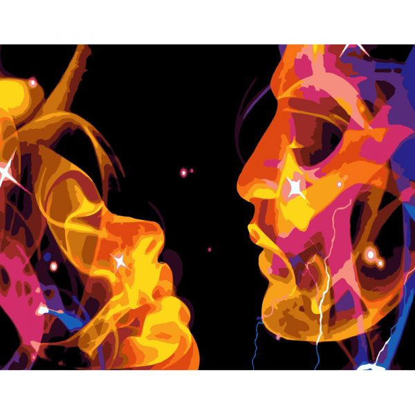 Набір для розпису по номерах Злиття душ Strateg розміром 40х50 см (DY209)