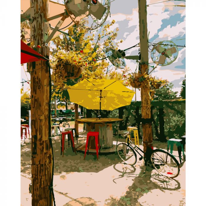 Набір для розпису по номерах Літній парк Strateg розміром 40х50 см (GS280)