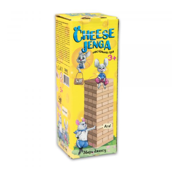 Настільна гра Strateg Дженга &quot;Cheese Jenga&quot; 48 брусків (30718)