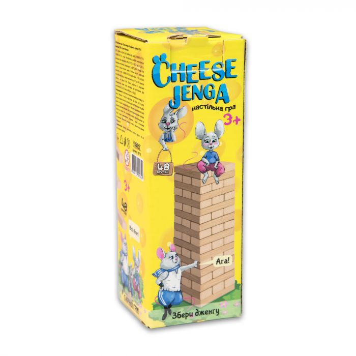 Настільна гра Strateg Дженга &quot;Cheese Jenga&quot; 48 брусків (30718)