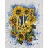 Алмазна мозаїка Strateg ПРЕМІУМ Герб та соняшники розміром 30х40 см (HX526)