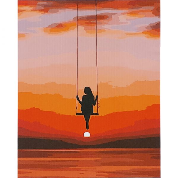 Набір для розпису по номерах Гойдалка над морем Strateg розміром 40х50 см (GS098)