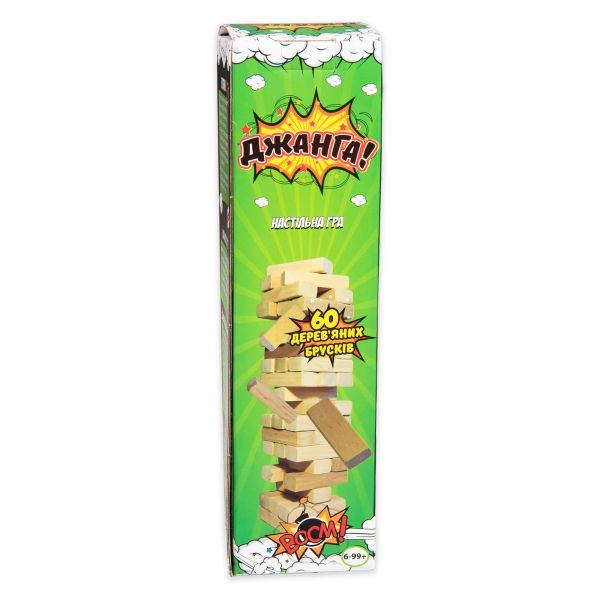 Настільна гра Strateg Джанга 60 дерев&apos;яних брусків українською мовою (30771)