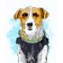 Картина за номерами Strateg ПРЕМІУМ Акварельний пес Патрон розміром 40х50 см (DY262)