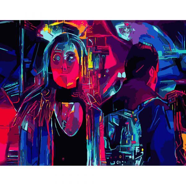 Картина за номерами Strateg ПРЕМІУМ Техно-абстракція розміром 40х50 см (GS338)