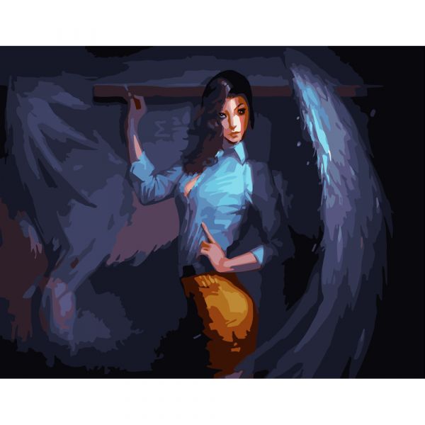 Набір для розпису по номерах Янгол-вчитель Strateg розміром 40х50 см (GS348)