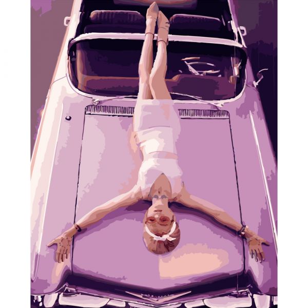 Набір для розпису по номерах Рожевий гламур Strateg розміром 40х50 см (GS445)