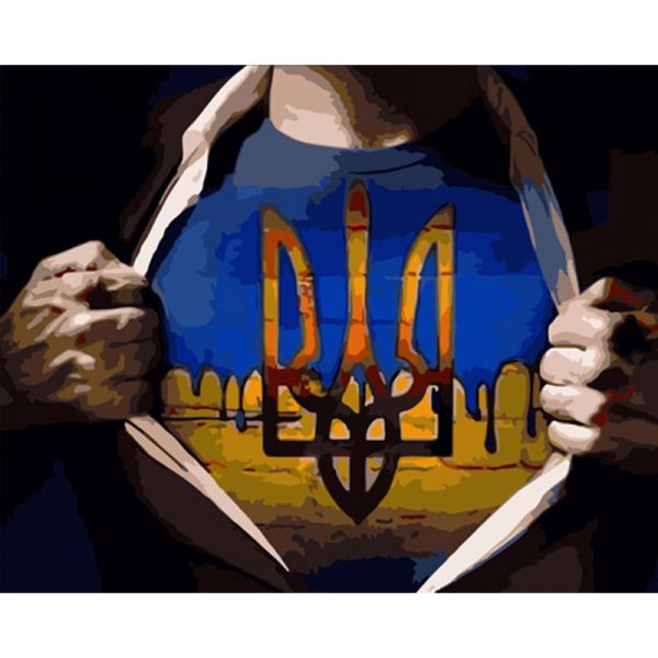 Картина за номерами Strateg ПРЕМІУМ Герб на грудях розміром 40х50 см (GS600)