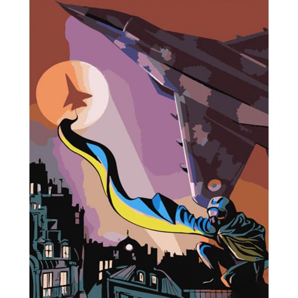 Картина за номерами Strateg ПРЕМІУМ Герої Києва розміром 40х50 см (GS728)