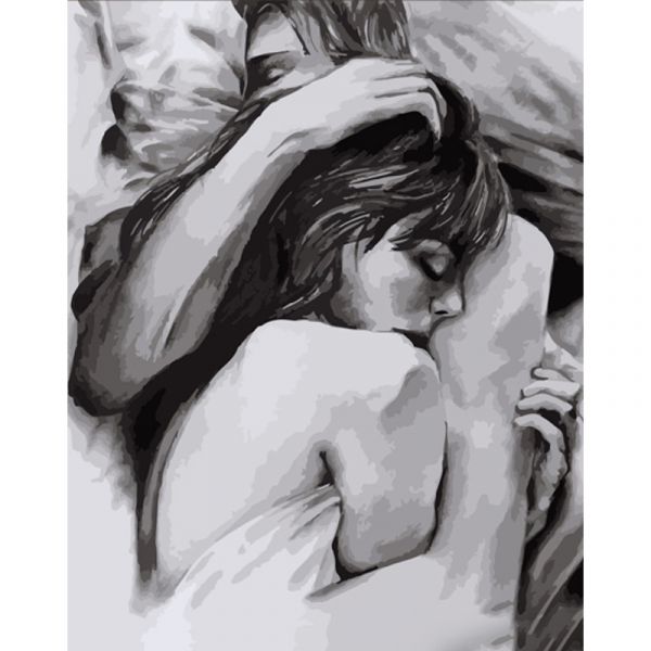 Набір для розпису по номерах Теплі обійми Strateg розміром 40х50 см (DY366)