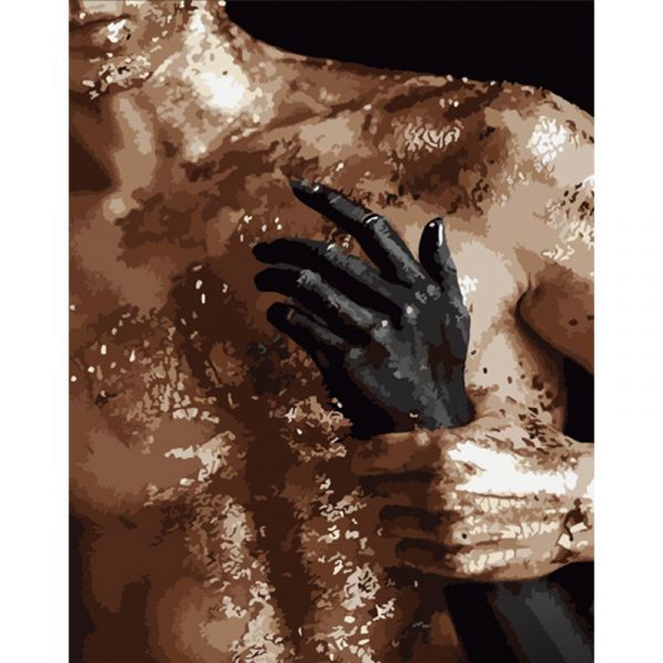 Набір для розпису по номерах Тіло в золоті Strateg розміром 40х50 см (DY367)