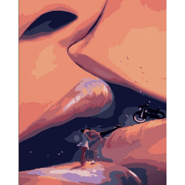 Набір для розпису по номерах Ніжність поцілунка Strateg розміром 40х50 см (DY419)