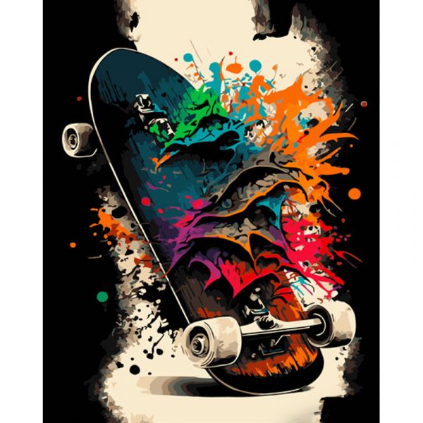 Набір для розпису по номерах Фарби на скейті Strateg розміром 40х50 см (GS912)