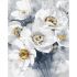 Картина за номерами Strateg ПРЕМІУМ Букет білих квітів з лаком розміром 40х50 см (GS1085)