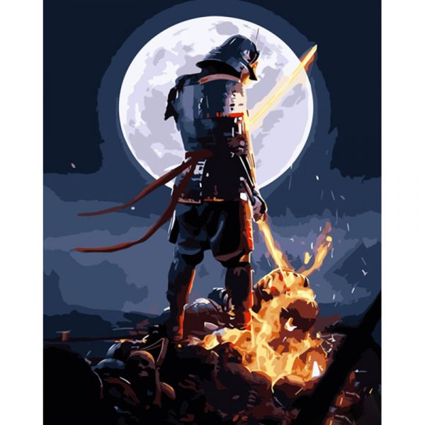 Набір для розпису по номерах Помста самурая Strateg розміром 40х50 см (GS1349)