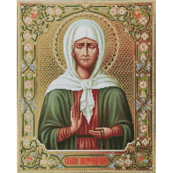 Алмазна картина Strateg ПРЕМІУМ Свята Матрона розміром 40х50 см (L-102)