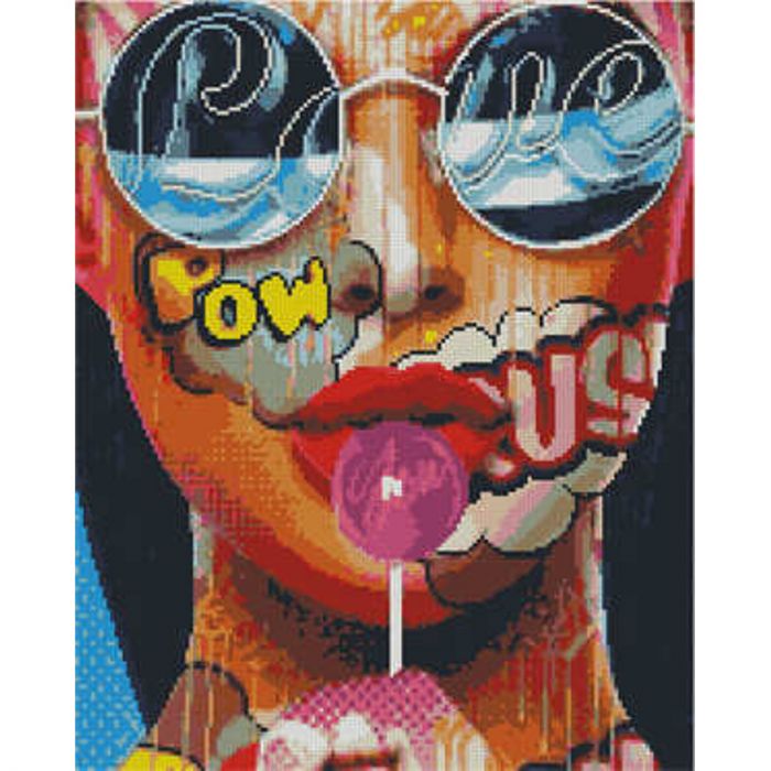 Набір для творчості алмазна картина Поп-арт дівчина Strateg розміром 40х50 см (L-121)