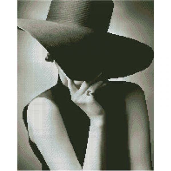 Алмазна картина Strateg ПРЕМІУМ Таємнича жінка розміром 40х50 см (L-122)